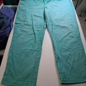 Chico Platinum Teal Crop Capris Women Size 3
